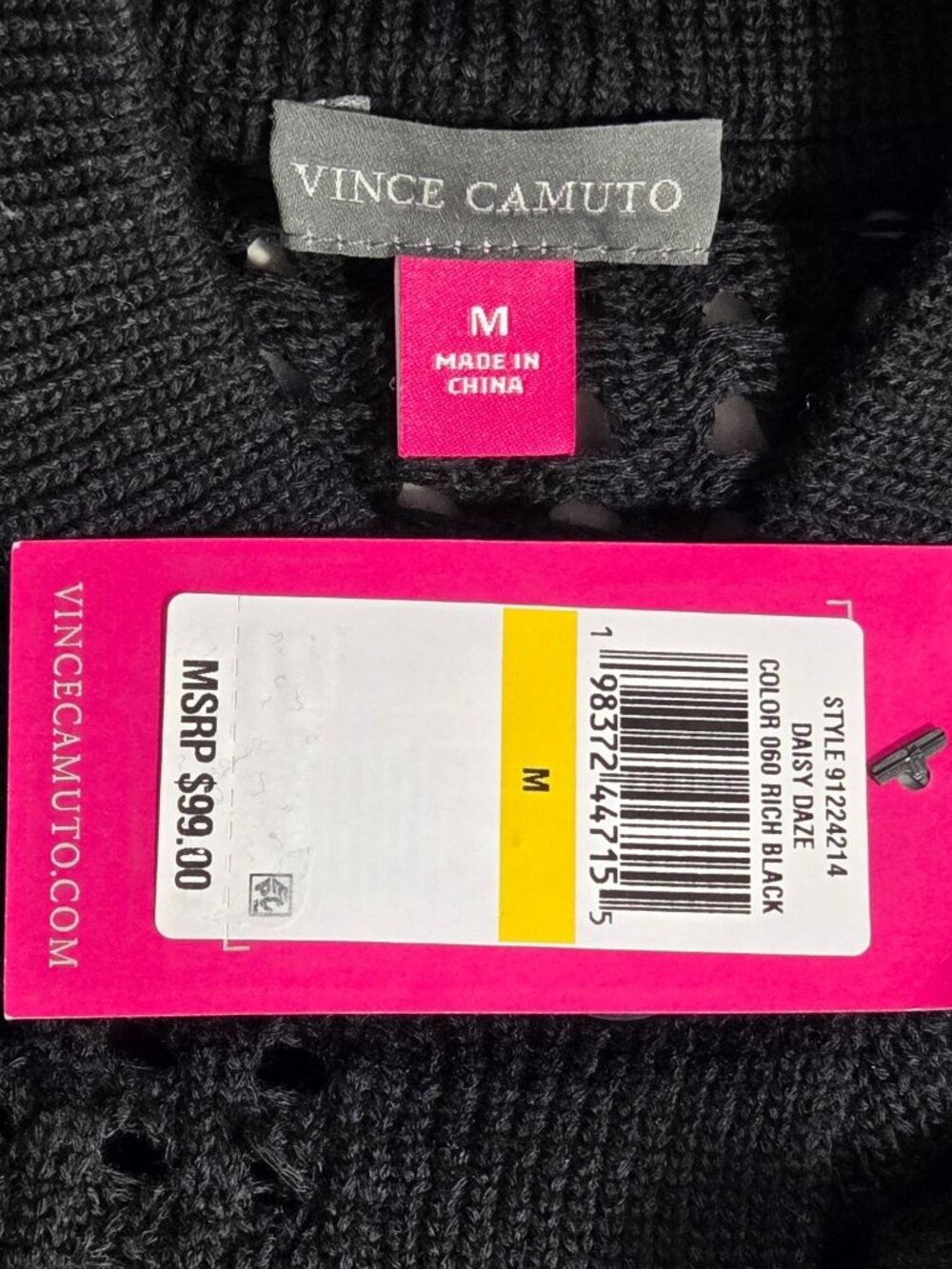Vince Camuto Textured Mesh Button Bomber Jacket Sweater - Picture 3 of 6